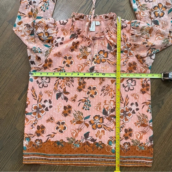 Joie Boho Peasant Floral Long Sleeve Top Blouse Women's Size Small - Picture 6 of 10